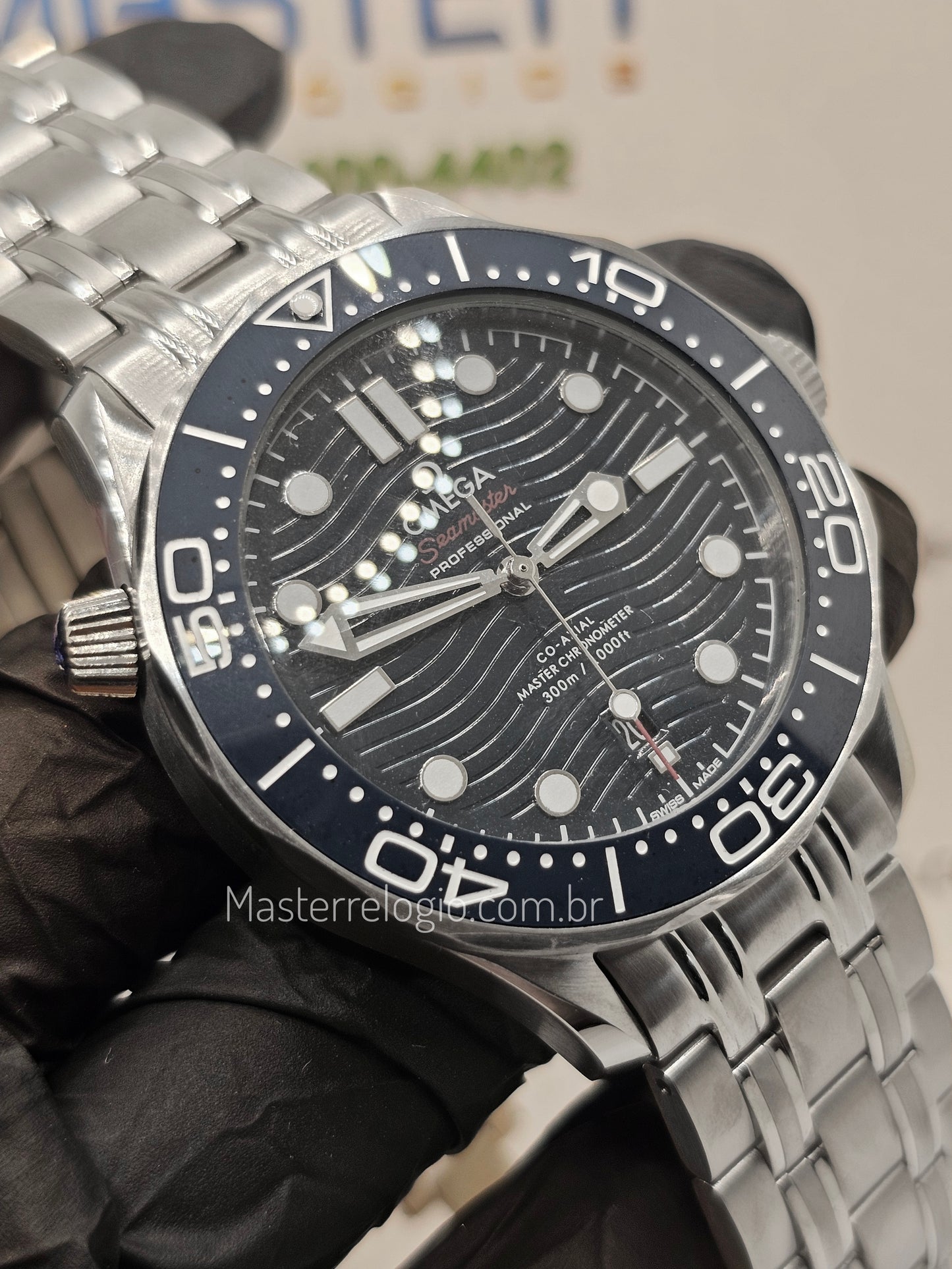Omega Seamaster Diver Aço 300M Azul