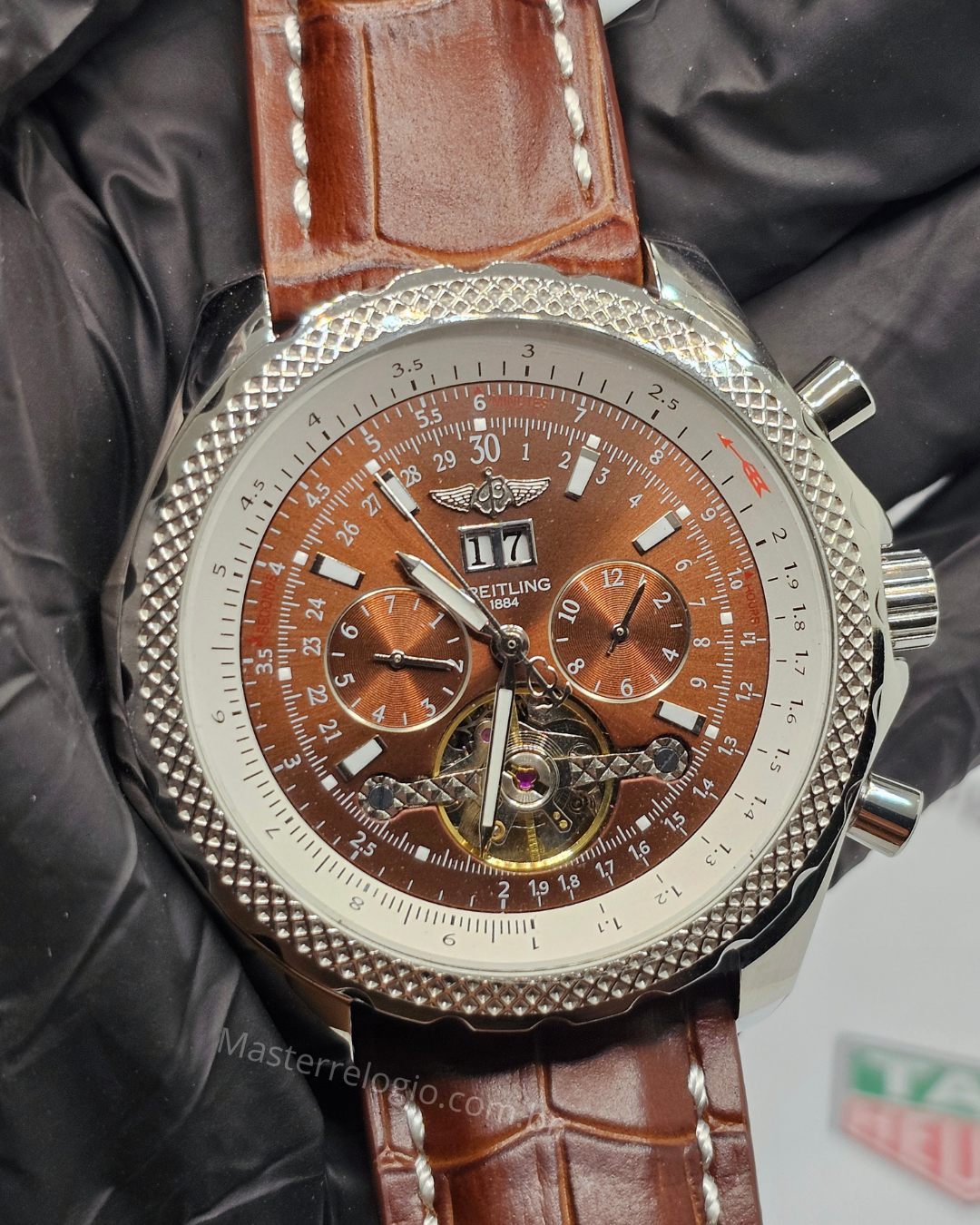 Breitling Bentley A44362 Bronze Pulseira couro