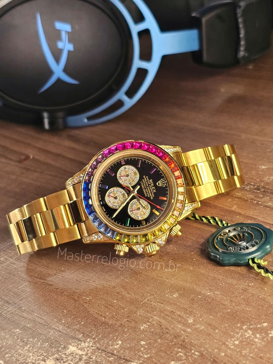 Rolex Daytona Rainbow Cravejado 40mm