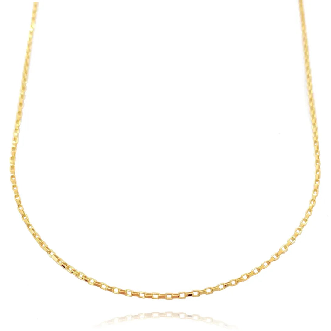 Corrente Cartier Cubinho 1mm (Fecho Tradicional) (TAG 18K) (Banho Ouro 18K)