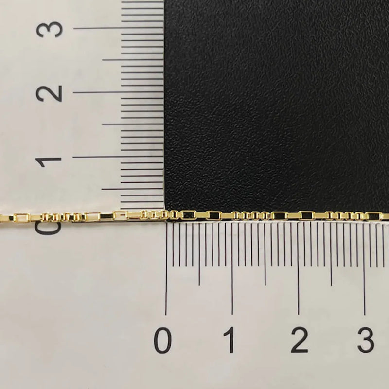 Corrente Veneziana 3 por 1 / 1,5mm 70cm (Fecho Tradicional) (TAG 18k) (Banho Ouro 24k)