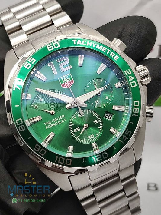 Tag Heuer F1 prata com verde