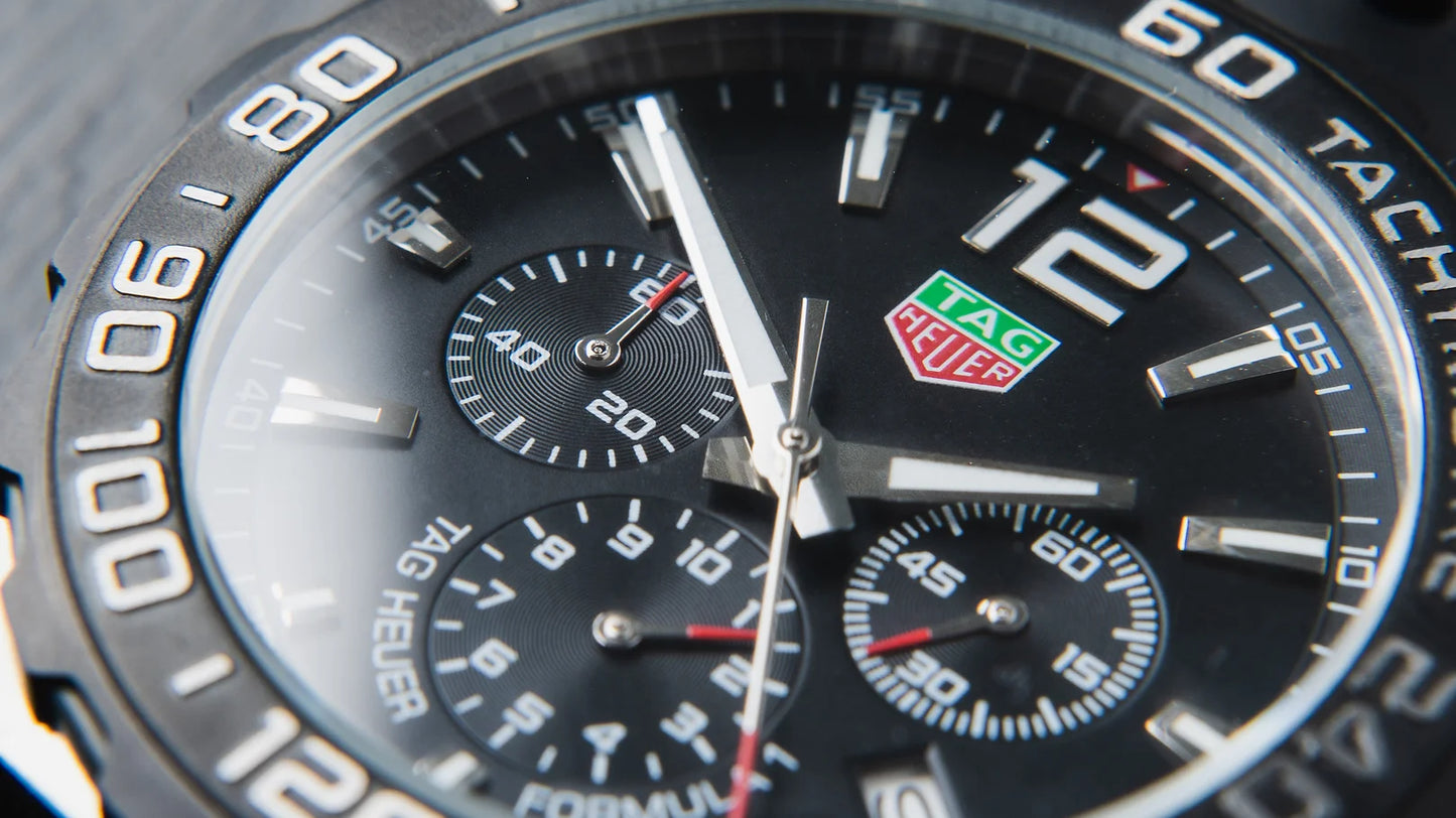 Tag Heuer F1 Cronógrafo pulseira borracha