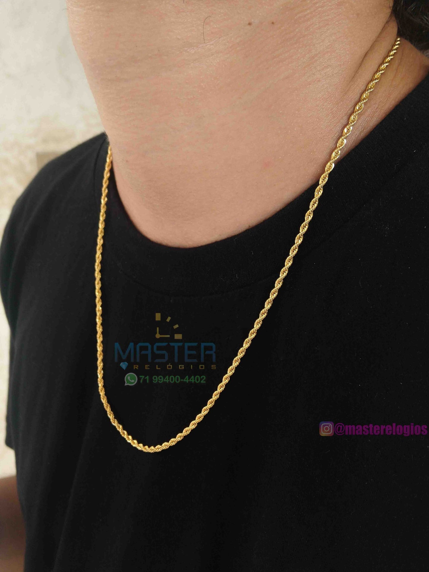 Cordão Bahiano 2mm Fino banhado a 10 milésimos de ouro 18k 70cm