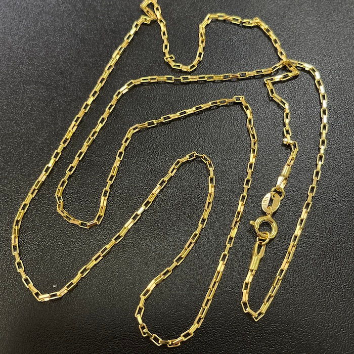 Corrente Cubinho 1,5mm 70cm + Pingente Crucifixo (Banho Ouro 24K)