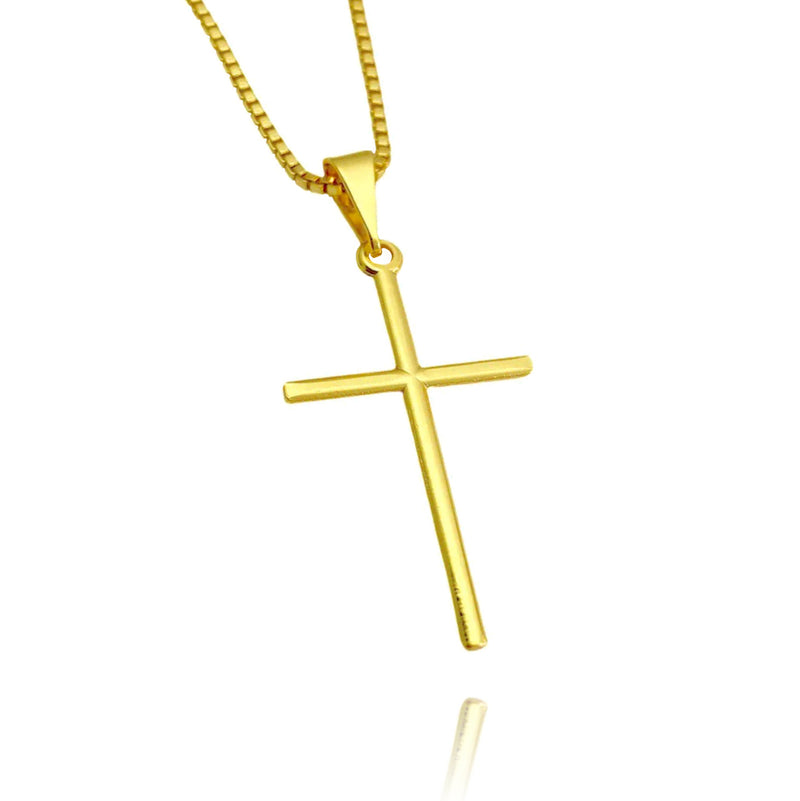 Pingente Crucifixo Agulha (2,8cmX1,6cm) (Banho Ouro 24k)