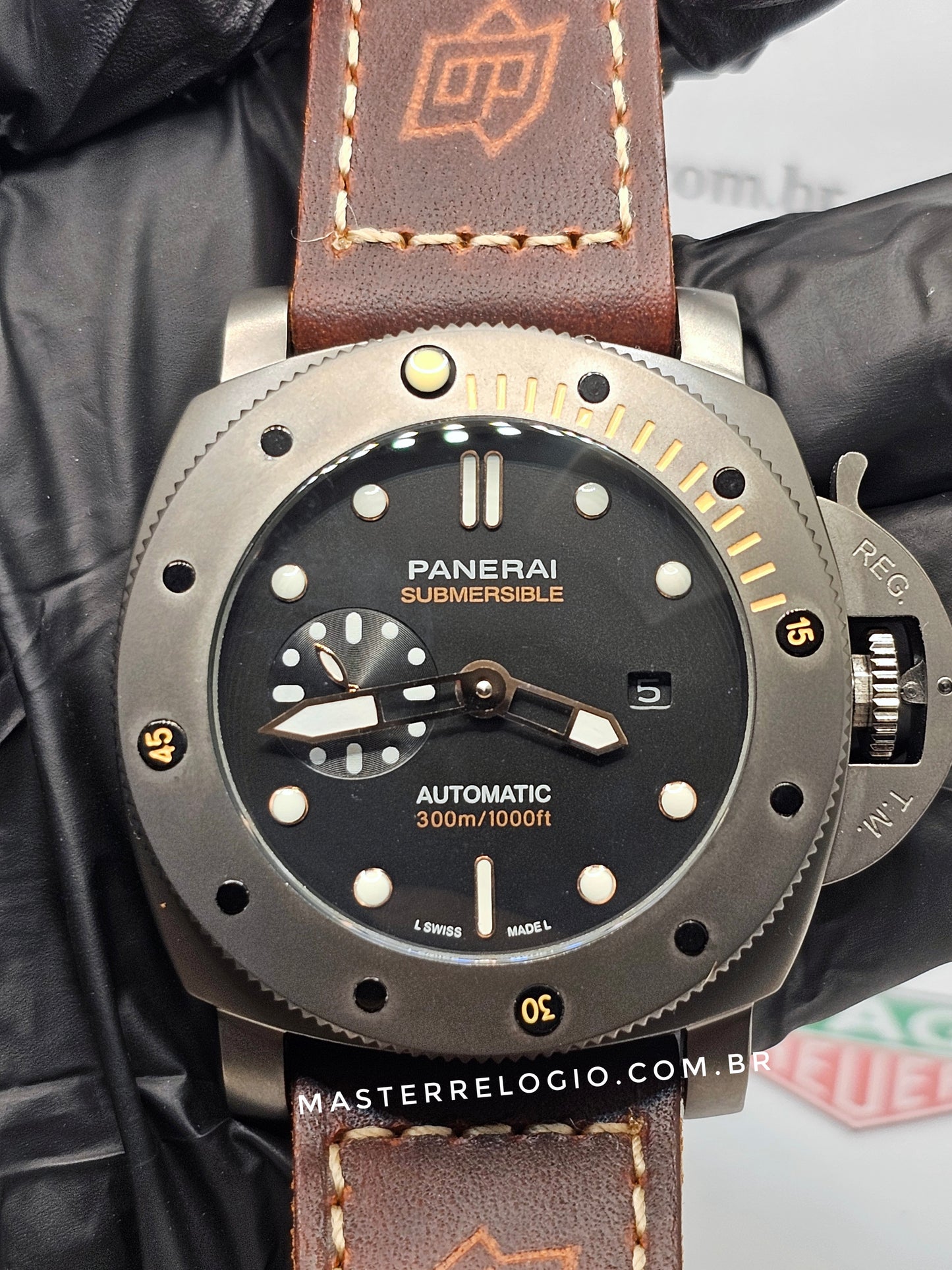 Panerai Luminor Submersible Couro Fosco