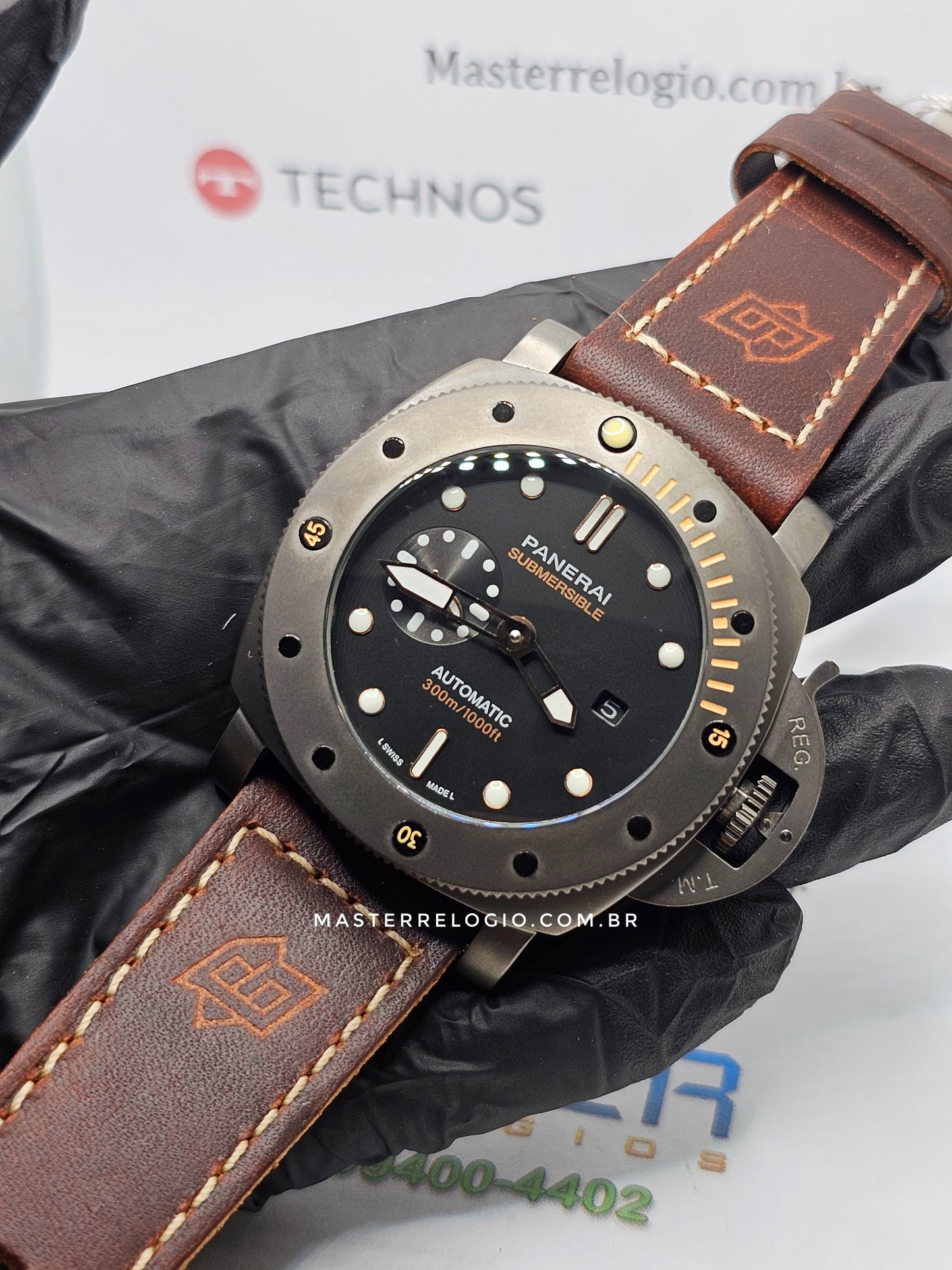 Panerai Luminor Submersible Couro Fosco