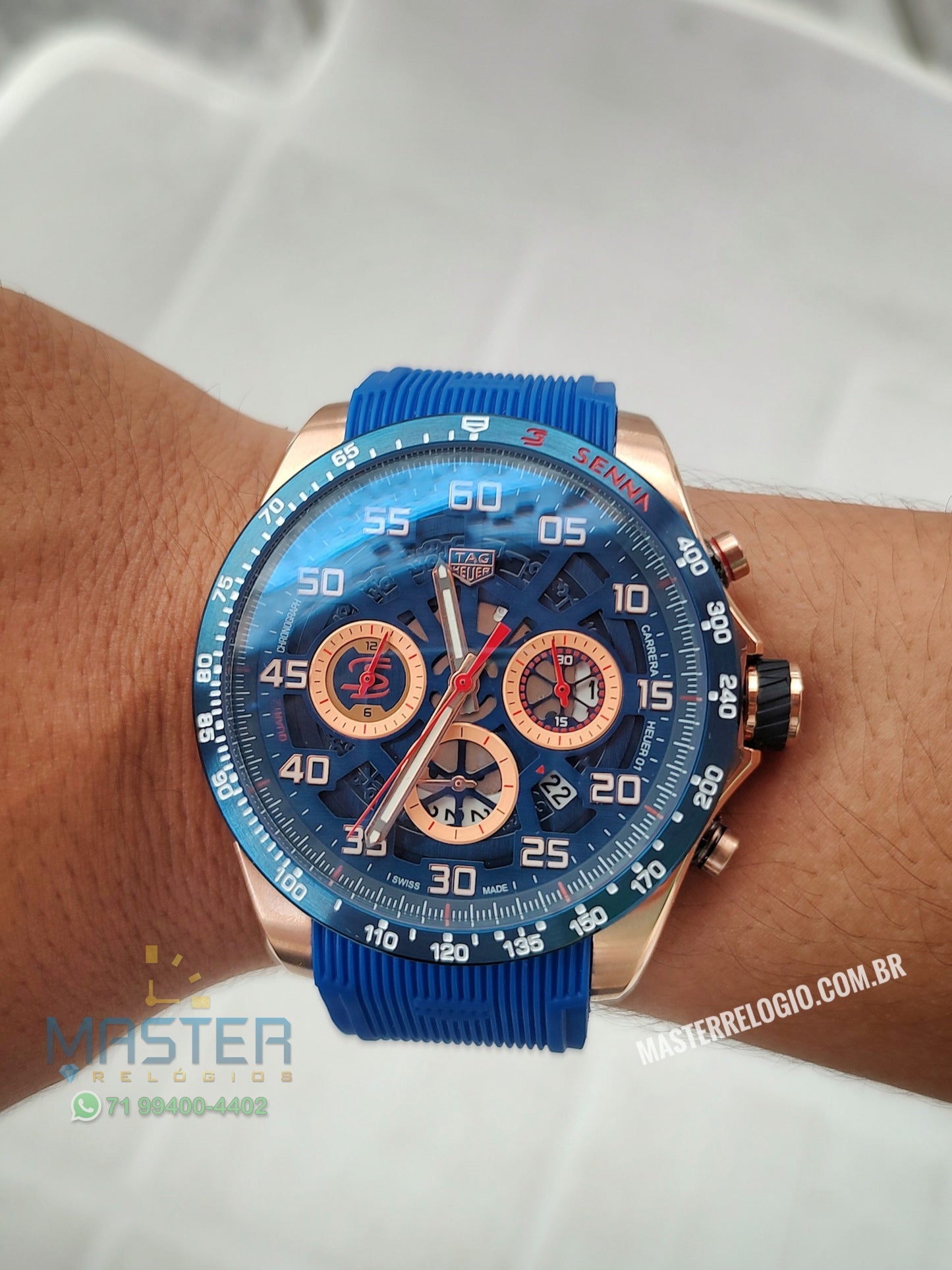 Tag Heuer Senna Rosê Pulseira borracha