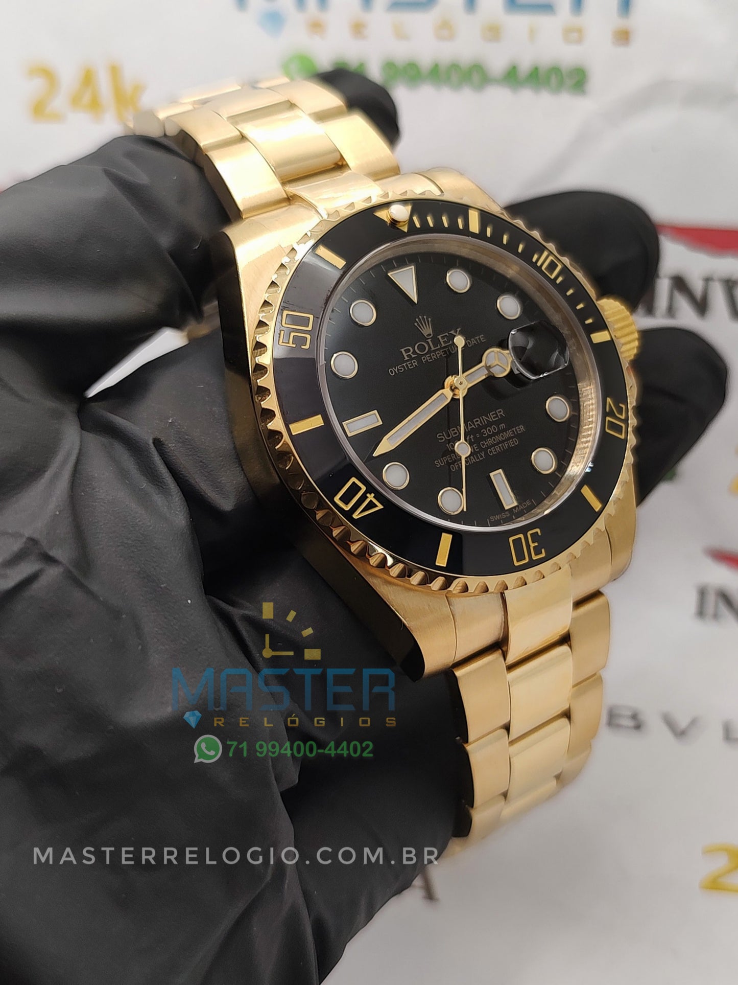Rollex Submariner Dourado 44mm