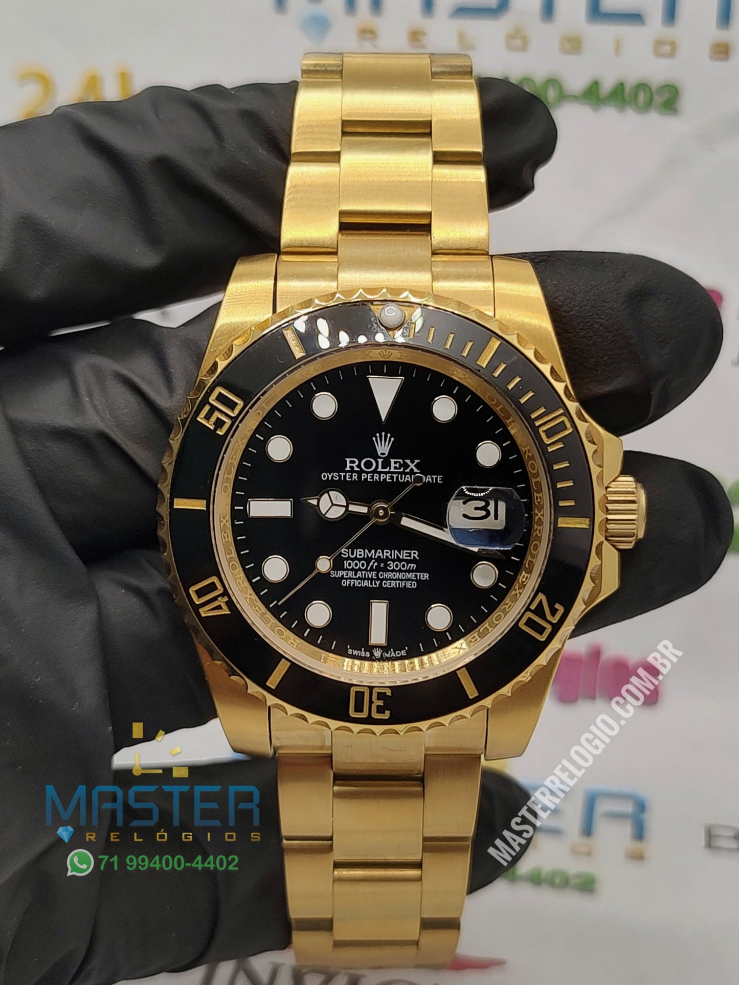 Rollex Submariner Dourado 40mm