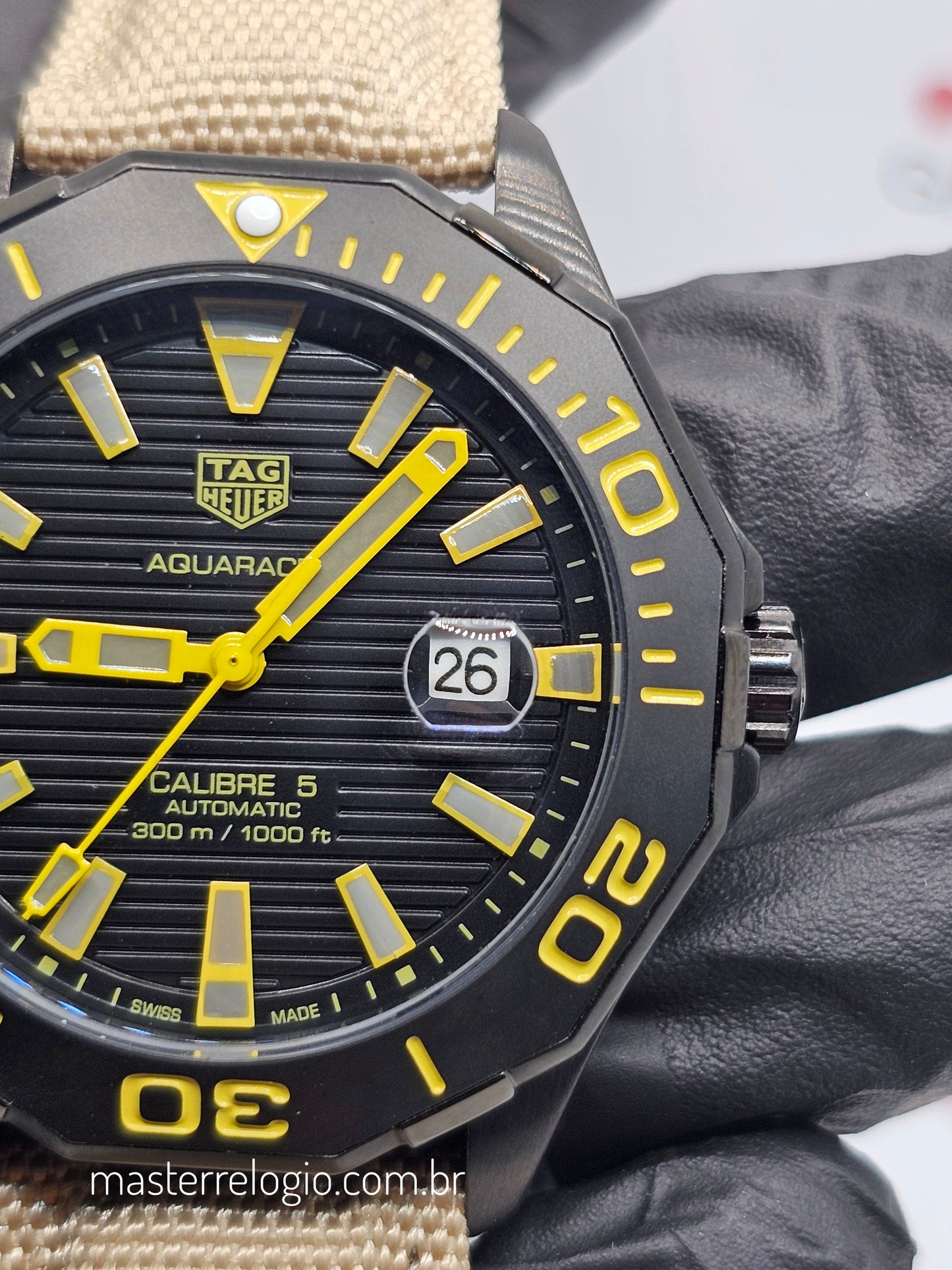 Tag Heuer Aquaracer Preto Nylon Bege