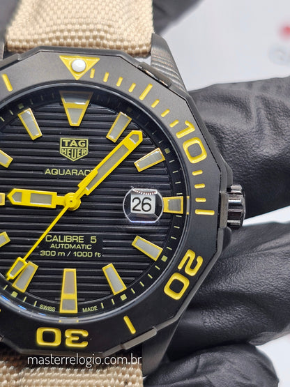Tag Heuer Aquaracer Preto Nylon Bege