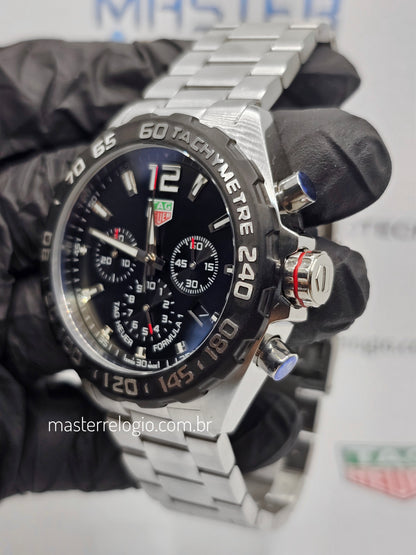 Tag Heuer F1 Aço Preto Com Prata
