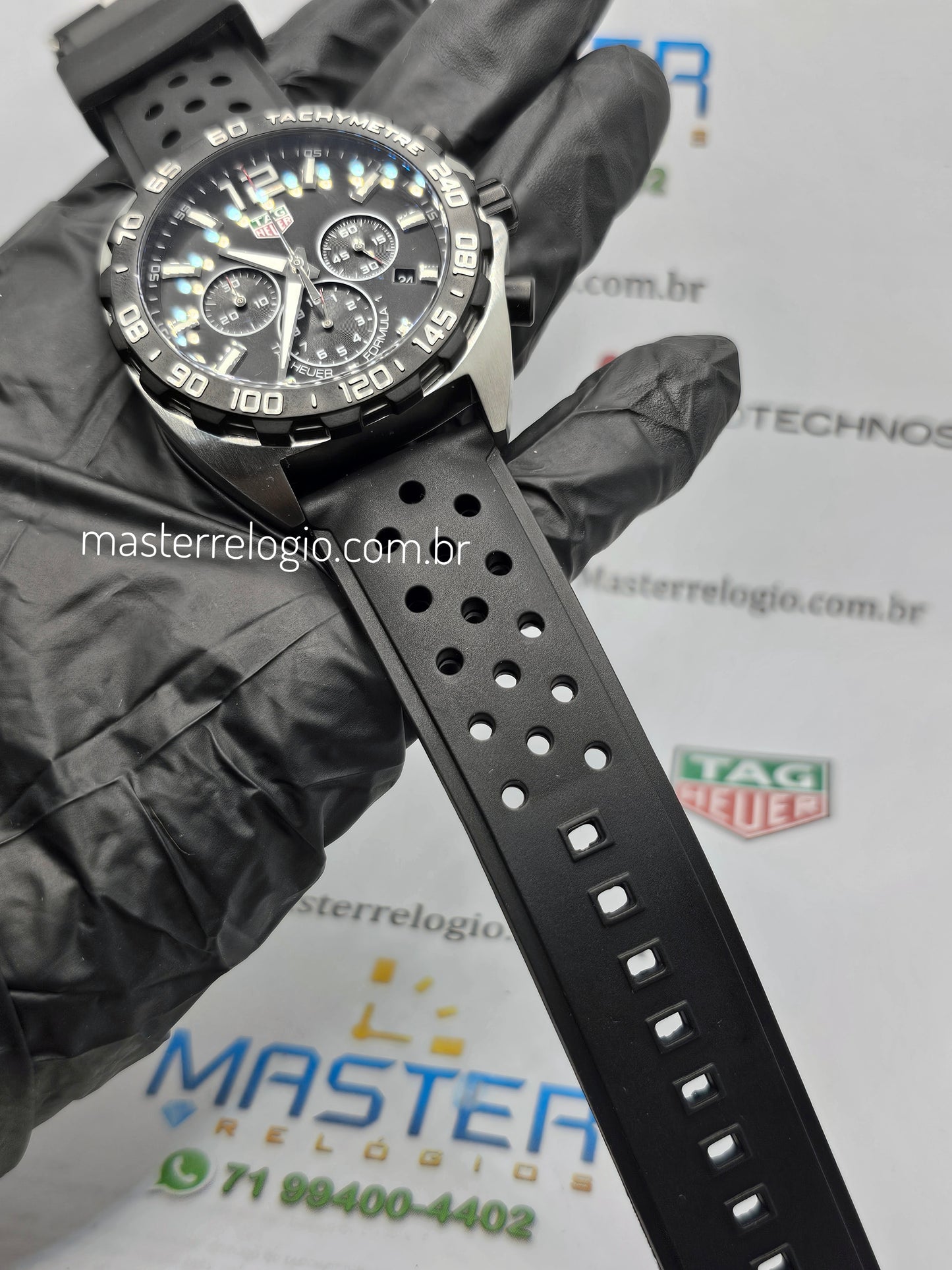 Tag Heuer F1 Caz1010 46mm Aço Pulseira preta