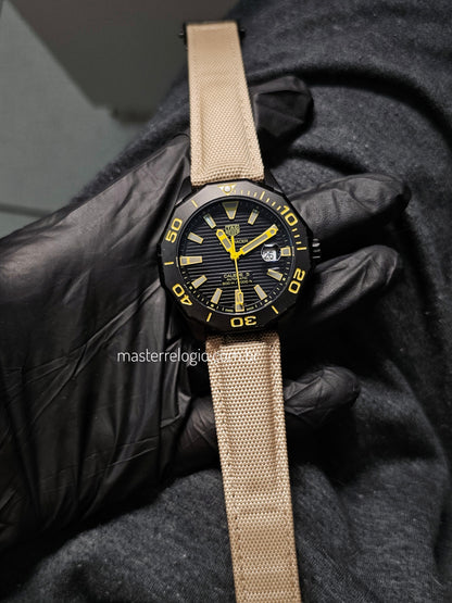 Tag Heuer Aquaracer Preto Nylon Bege