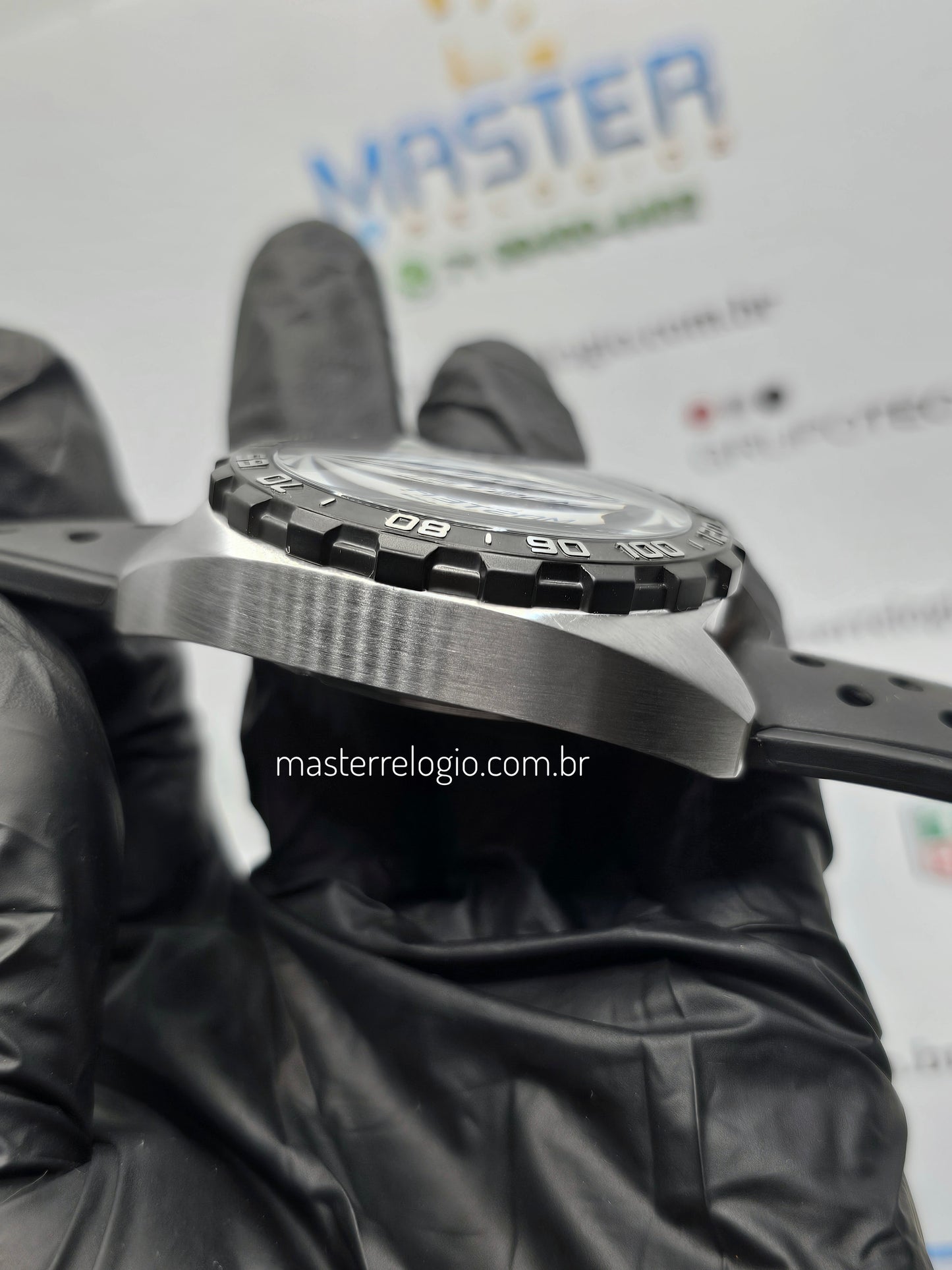 Tag Heuer F1 Caz1010 46mm Aço Pulseira preta