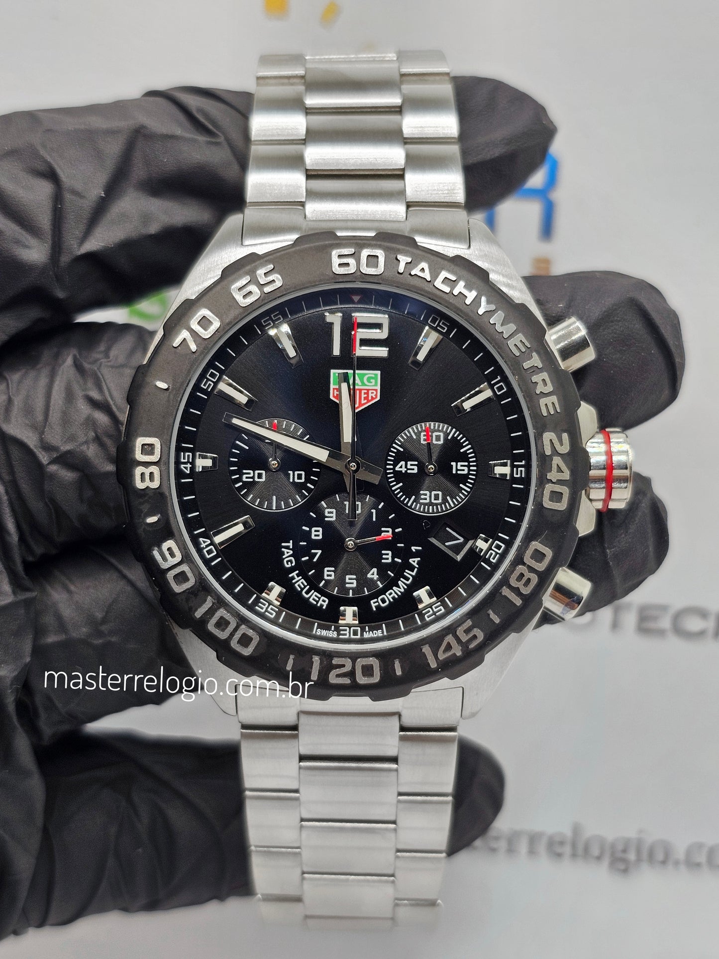Tag Heuer F1 Aço Preto Com Prata