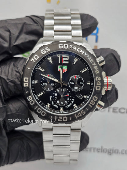 Tag Heuer F1 Aço Preto Com Prata
