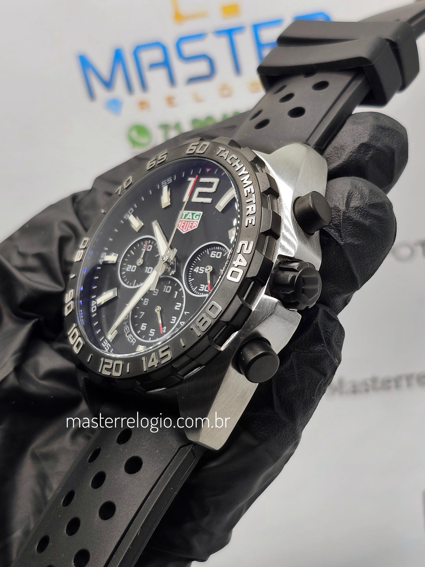 Tag Heuer F1 Caz1010 46mm Aço Pulseira preta