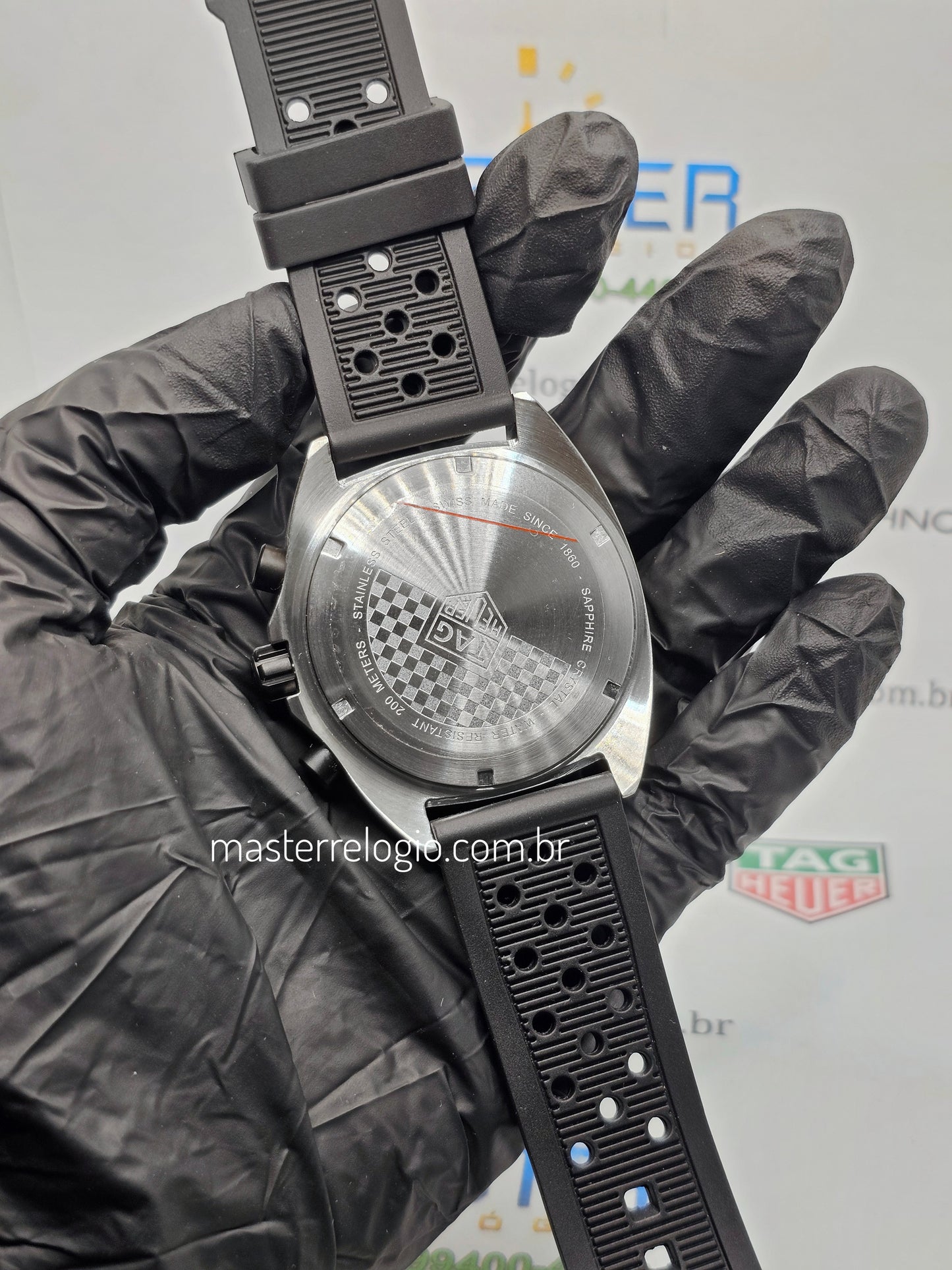Tag Heuer F1 Caz1010 46mm Aço Pulseira preta