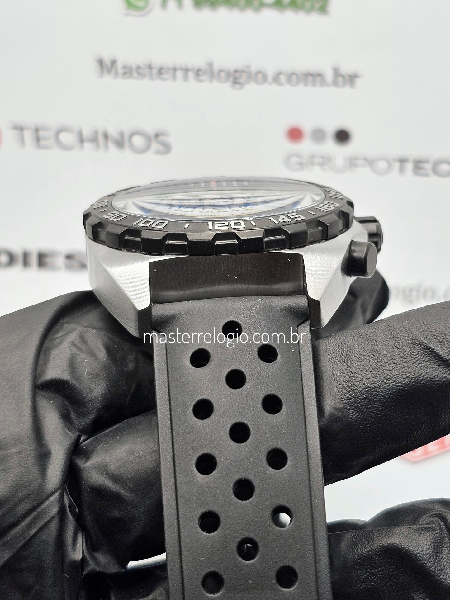 Tag Heuer F1 Caz1010 46mm Aço Pulseira preta