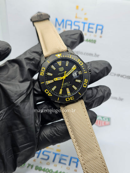 Tag Heuer Aquaracer Preto Nylon Bege