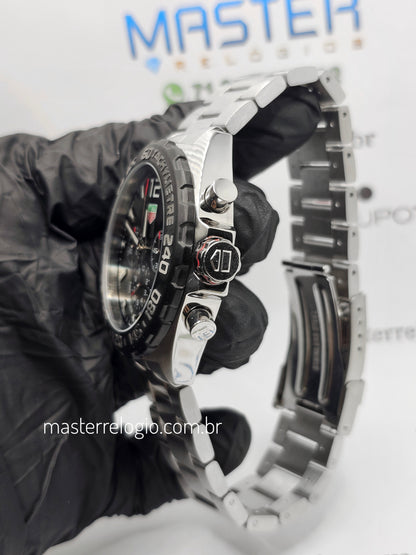 Tag Heuer F1 Aço Preto Com Prata