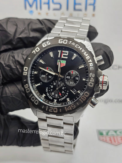 Tag Heuer F1 Aço Preto Com Prata