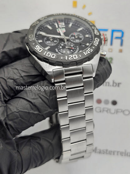 Tag Heuer F1 Aço Preto Com Prata