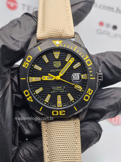 Tag Heuer Aquaracer Preto Nylon Bege