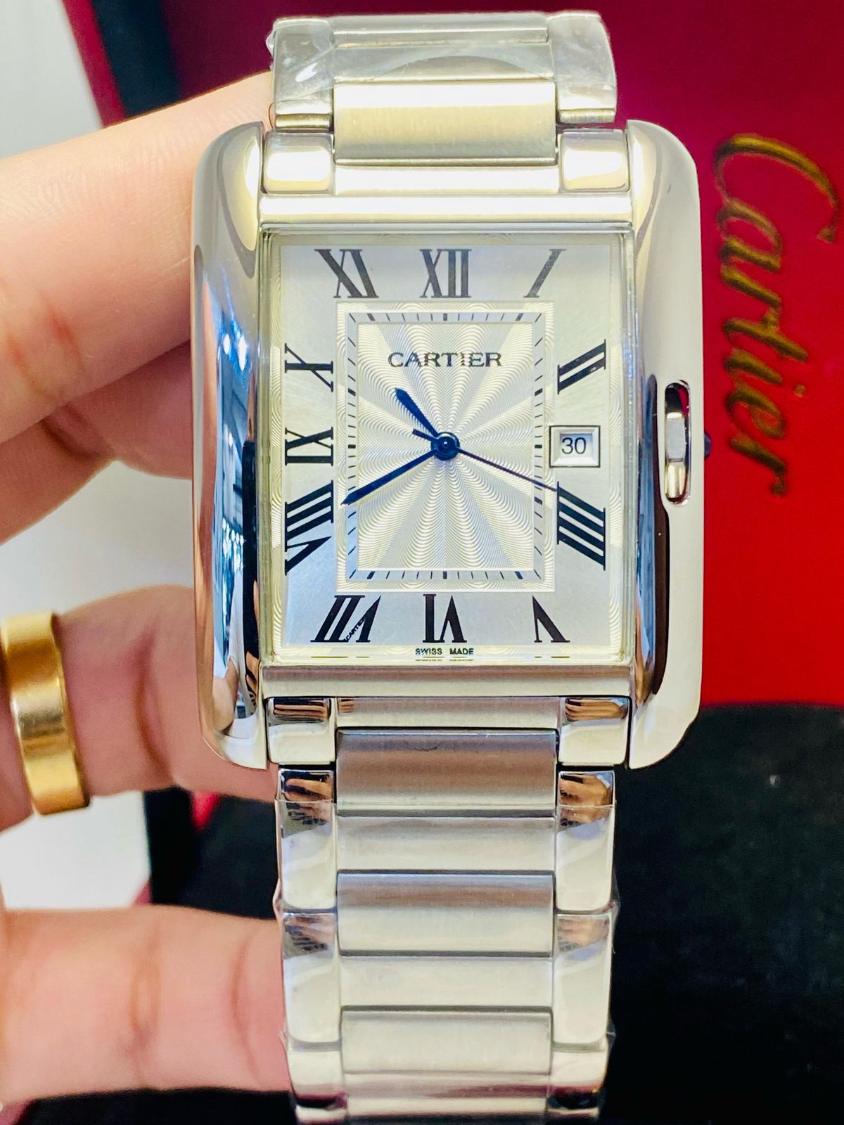 Cartier Tank Solo Couro/Aço