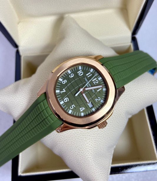 Patek Philippe 5711 Aquanaut Borracha Rosê Verde