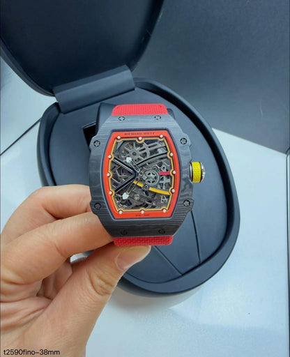 Richard Mille 67-02 Fino 37g fibra de carbono automatico Vermelho