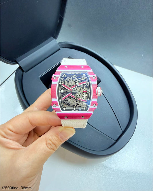 Richard Mille 67-02 Fino 37g fibra de carbono automatico Rosa