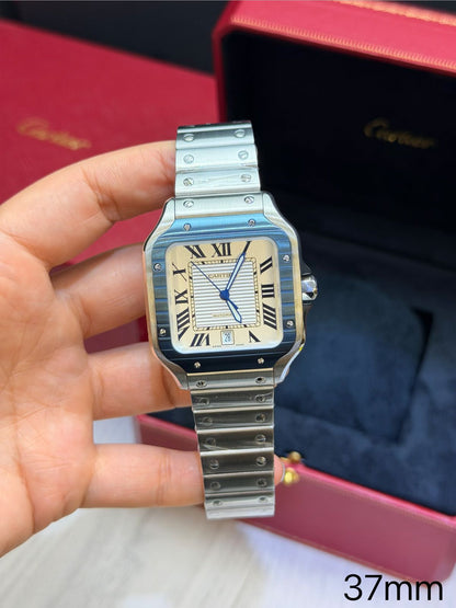Cartier Santos Blue Bezel Base Eta Engate Rapido