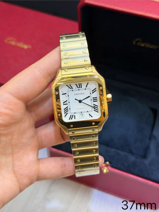 Cartier Santos Dourado Base Eta Engate Rapido