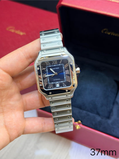 Cartier Santos Blue Dial  Base Eta Engate Rapido