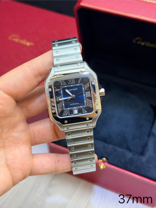 Cartier Santos Blue Dial  Base Eta Engate Rapido
