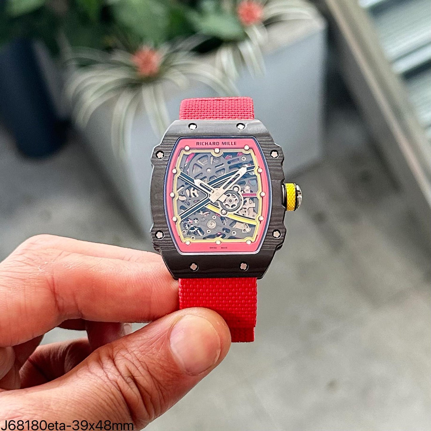 Richard Mille 67-02 Fino 37g fibra de carbono automatico Vermelho