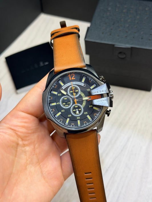 Diesel Mega Chief Grafit Couro