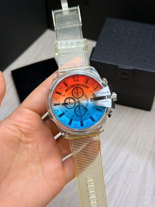 Diesel Mega Chief Transparente Azul com vermelho