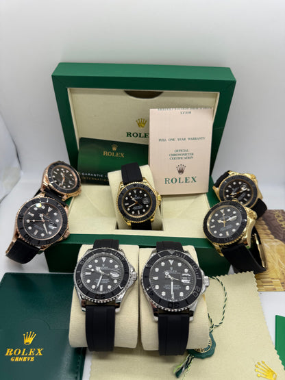 Rolex Yatch Master Rosê Pulseira borracha 40mm