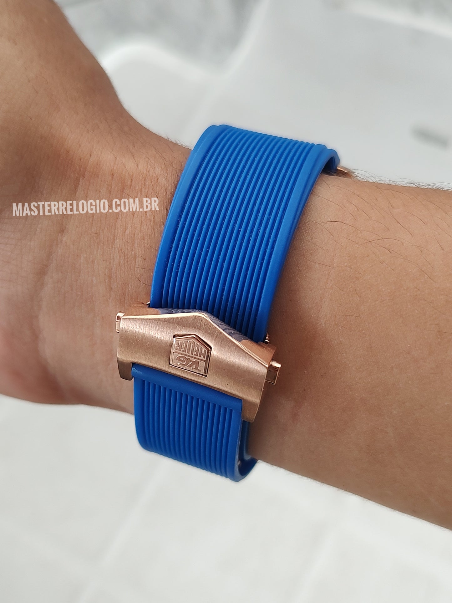 Tag Heuer Senna Rosê Pulseira borracha