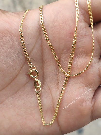 Corrente Grumet 2mm 70cm (Fecho Tradicional) (Tag 18k) (Banho Ouro 18k)