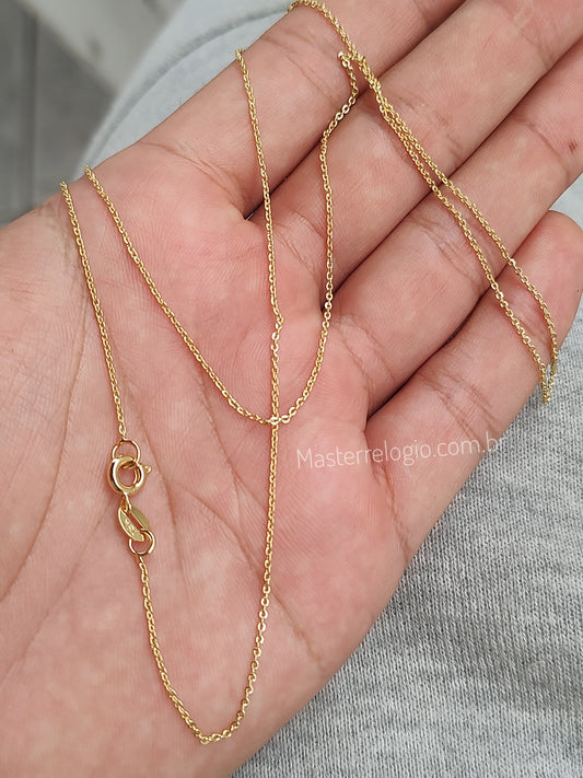 Corrente Cartier Cadeado 1mm 60cm (Fecho Tradicional) (TAG 24K) (Banho Ouro 24K)