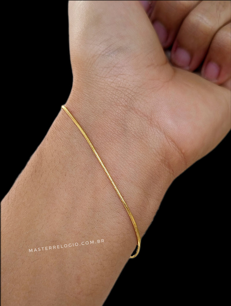 Pulseira Veneziana 2mm 20cm (Fecho Gaveta) (Banho Ouro 24K)