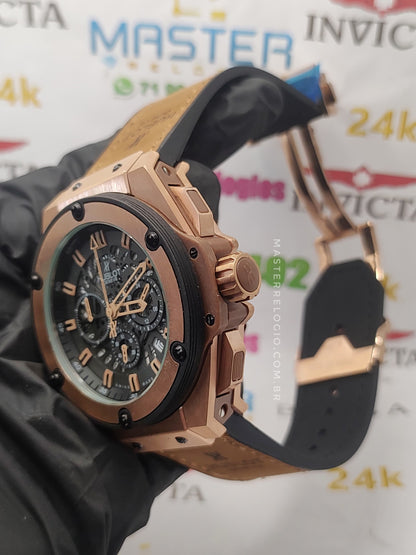 Hubllot Rosê Couro Big Bang 992103 48mm