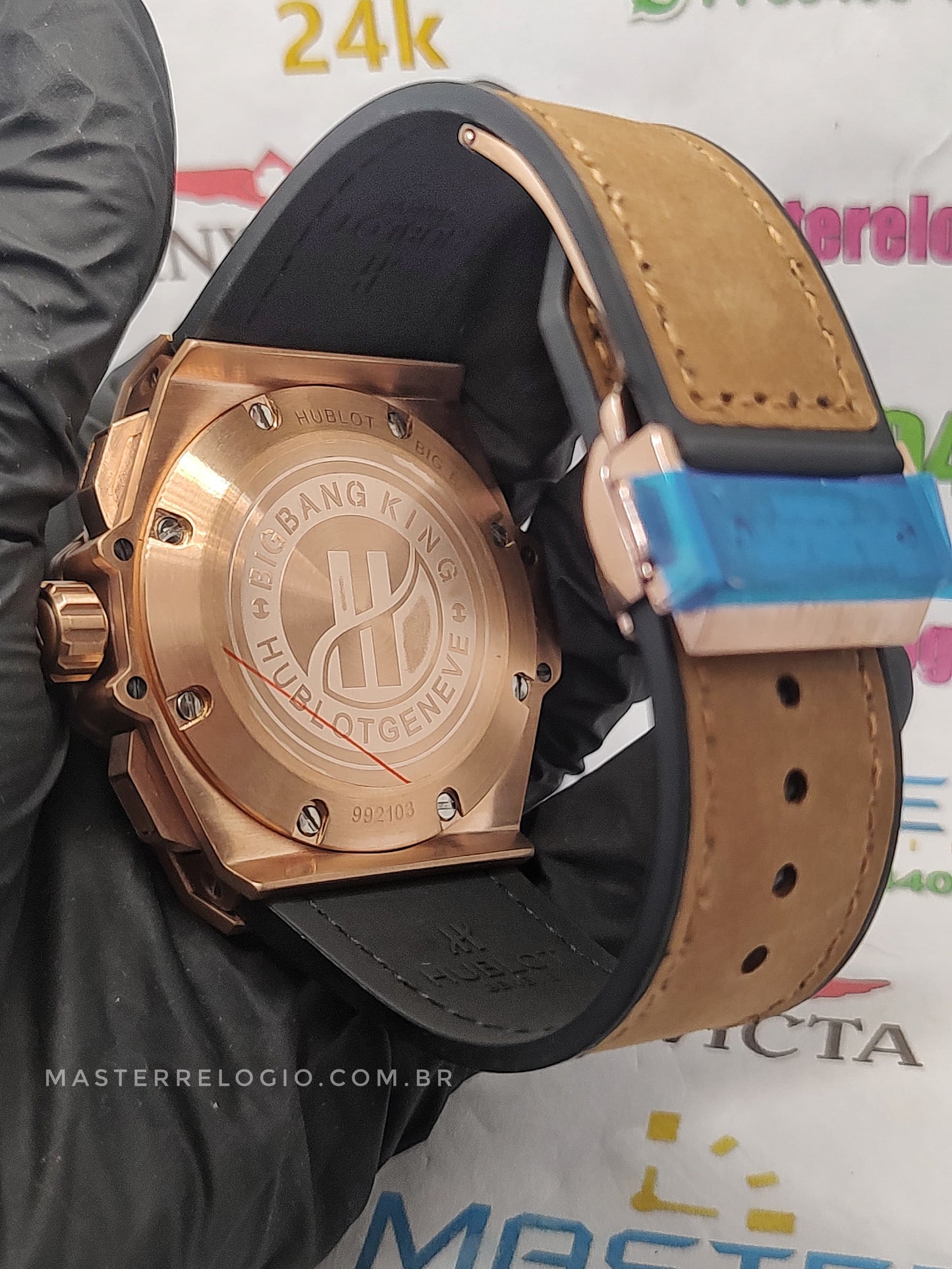 Hubllot Rosê Couro Big Bang 992103 48mm