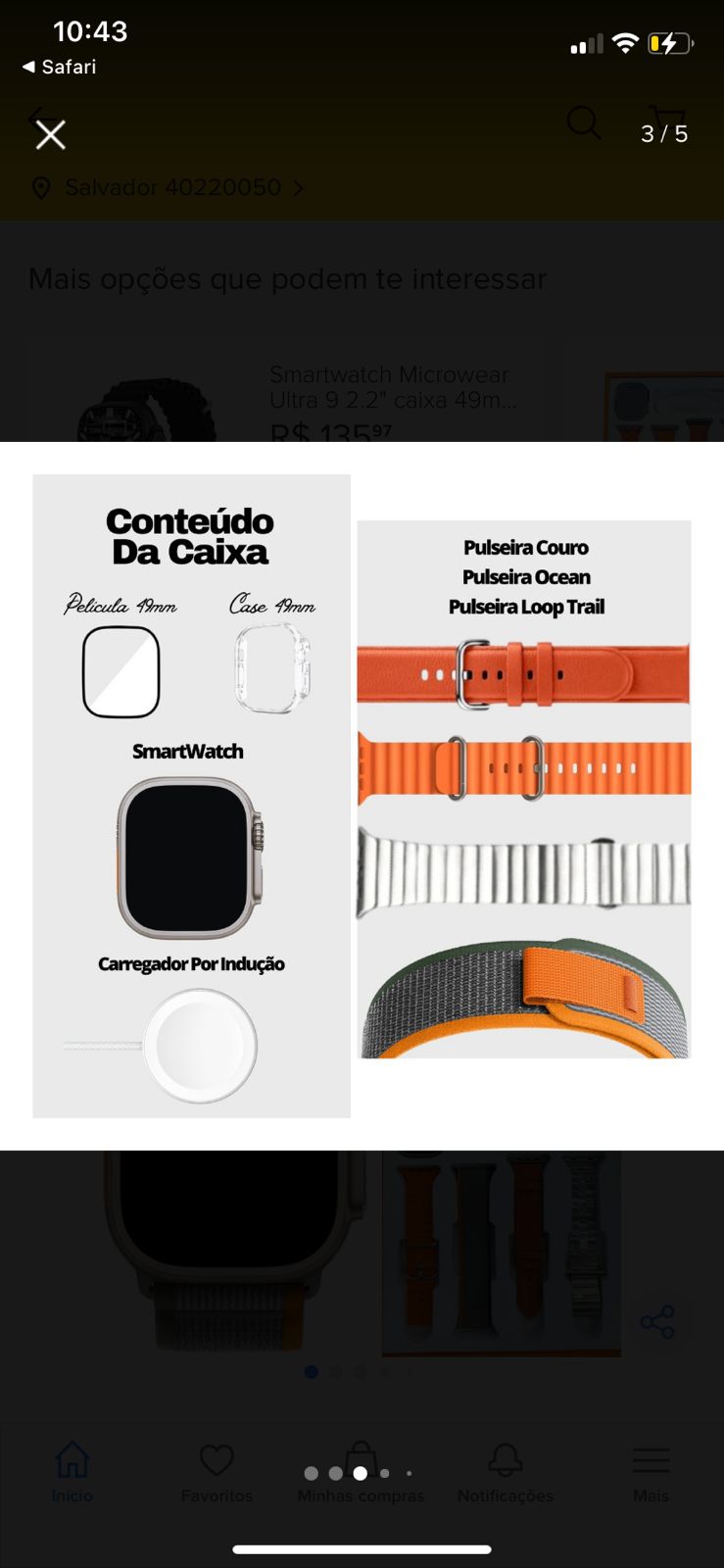 Smart BW25 +4 Pulseiras extra 49mm